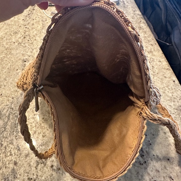 Boho Stylish Tan Woven Crossbody Bag - Picture 4 of 4